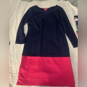 Sunny Leigh Pink and Blue Midi Dress